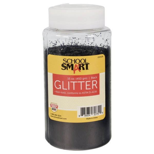 School Smart GLITTER-BLACK 16 OZ S2004136